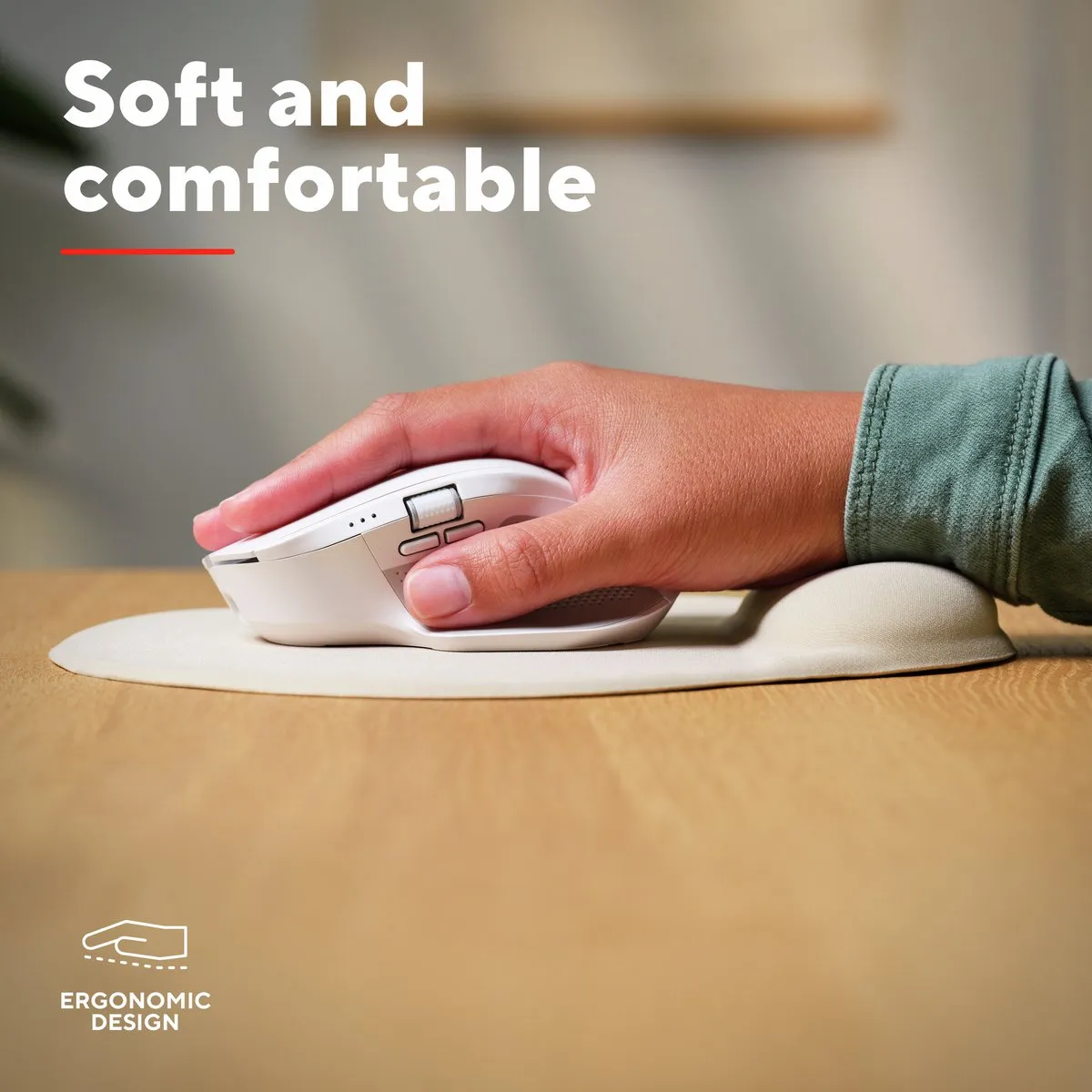 Trust BigFoot Muismat - Ergonomisch - Beige