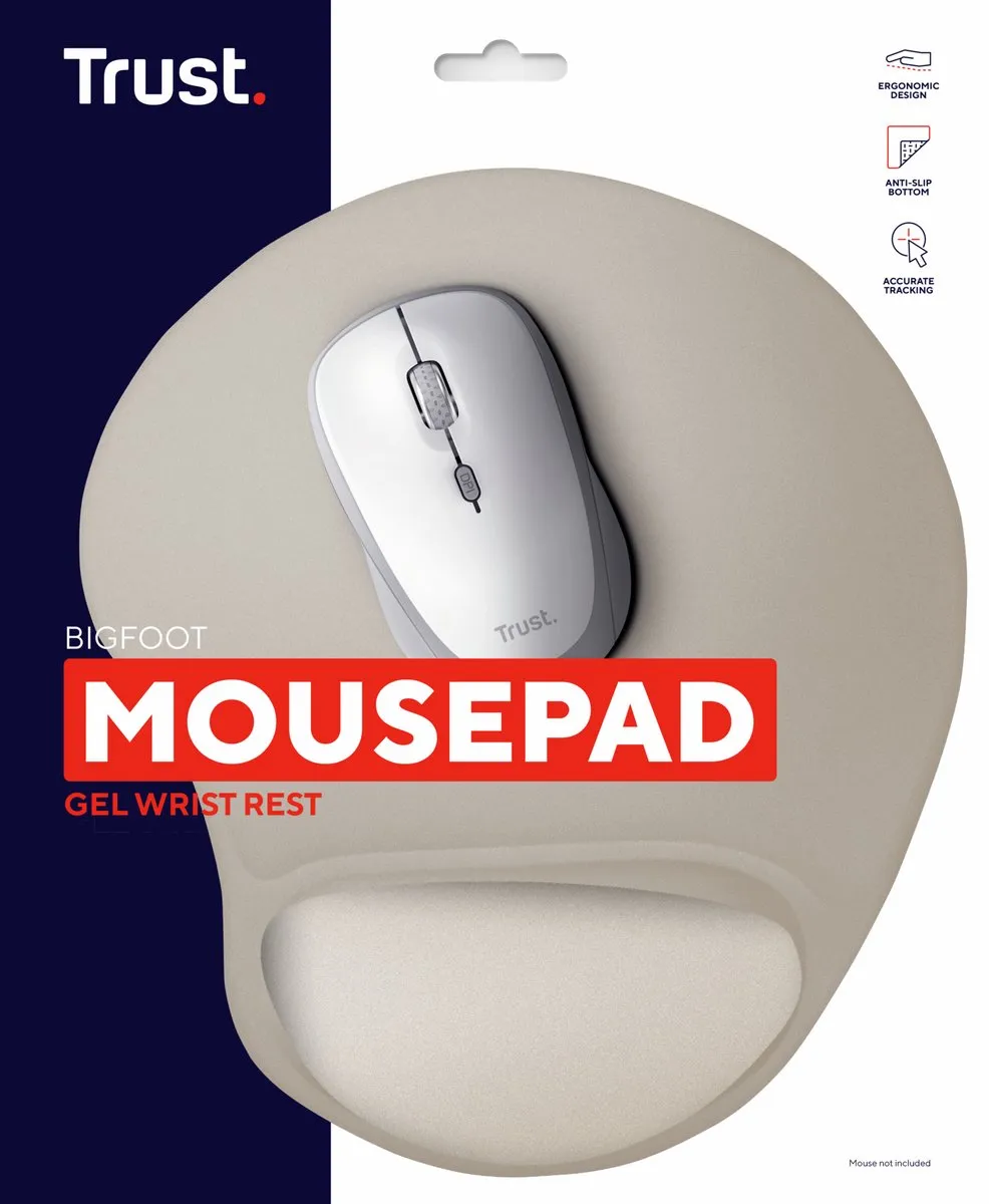Trust BigFoot Muismat - Ergonomisch - Beige - afbeelding 6 van 6