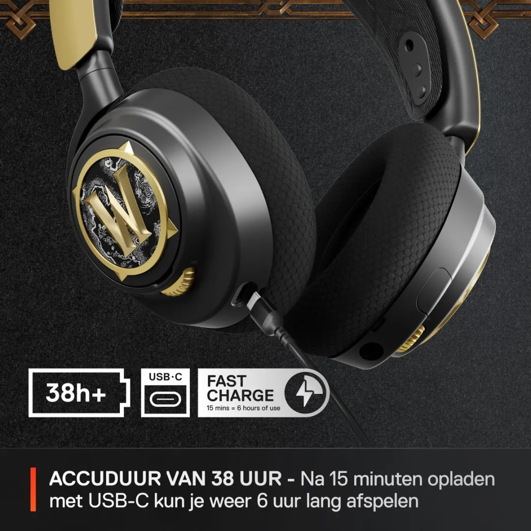 SteelSeries Arctis Nova 7 61558 Draadloze Headset - 360° Audio - Zwart/Goud - afbeelding 2 van 6