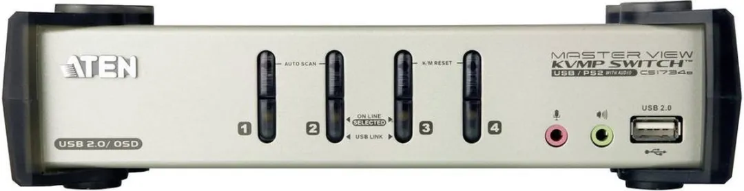 ATEN CS1734B KVM-schakelaar USB 2.0 - 4 poorten - 2.1 Surround Sound Audio