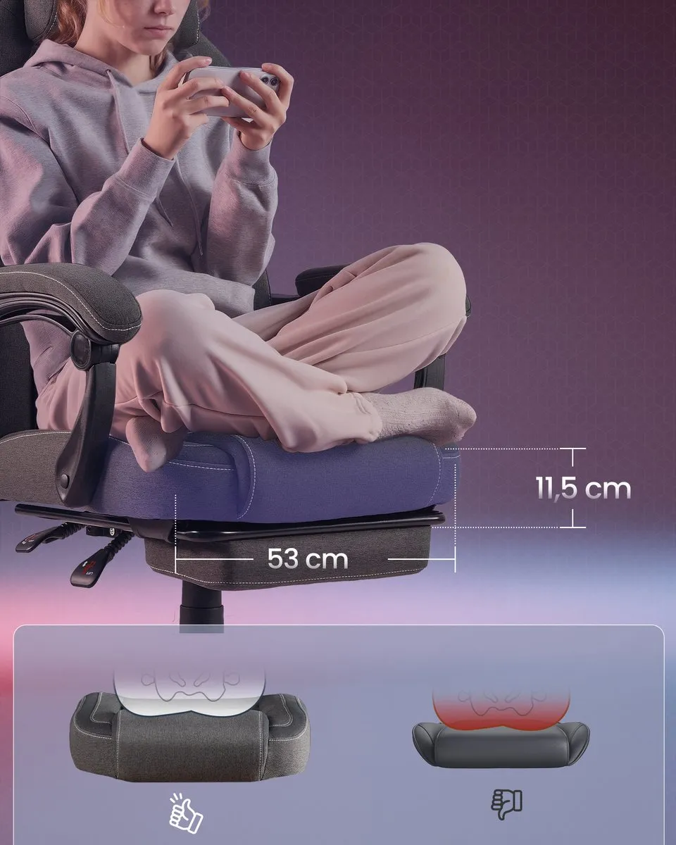 Songmics OBG072G01V1 Ergonomische Gamingstoel - Grijs