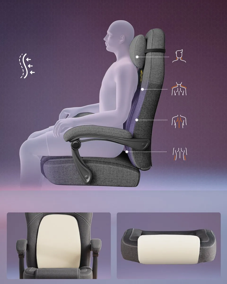 Songmics OBG072G01V1 Ergonomische Gamingstoel - Grijs - afbeelding 6 van 6