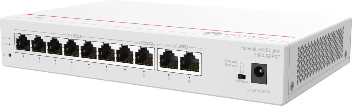 Huawei eKit S380 Netwerk Switch 8x PoE 1Gbps - Grijs