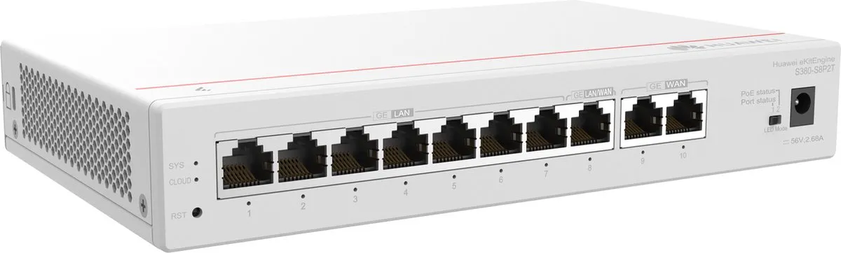 Huawei eKit S380 Netwerk Switch 8x PoE 1Gbps - Grijs