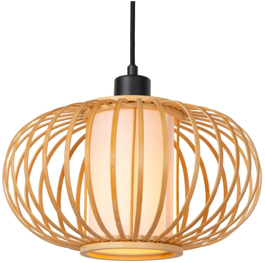 Lucide Thuline Hanglamp 3xE27 - Lichte houtlook