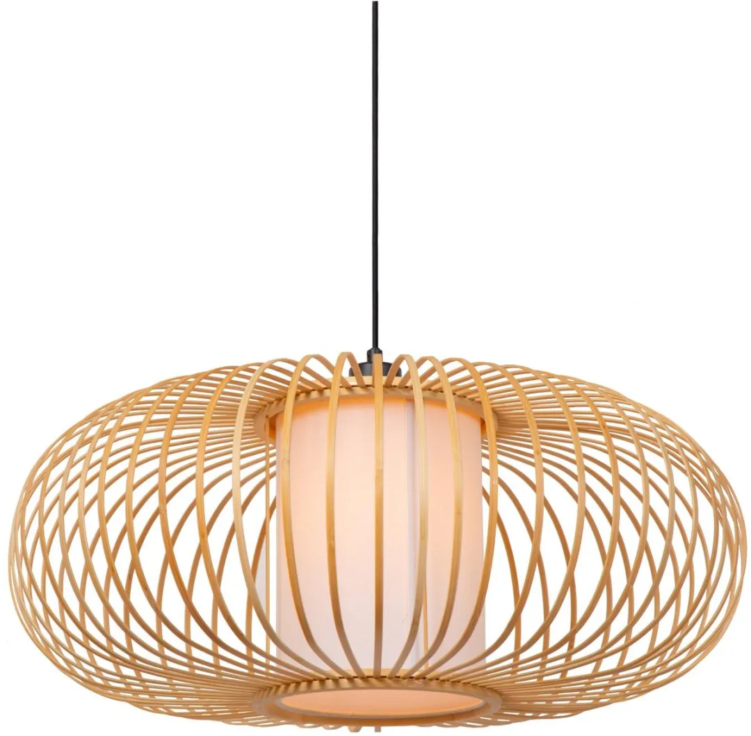 Lucide Thuline Hanglamp 3xE27 - Lichte houtlook