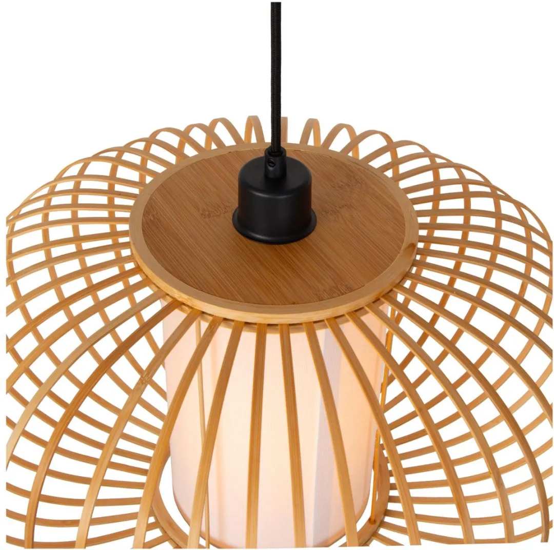 Lucide Thuline Hanglamp Ø60cm - Lichte houtlook