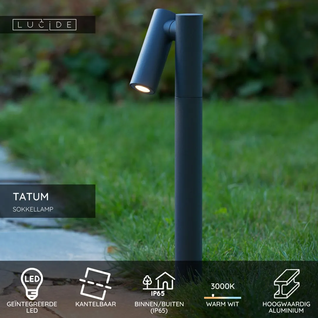 Lucide TATUM Sokkellamp LED 5W 3000K - Antraciet