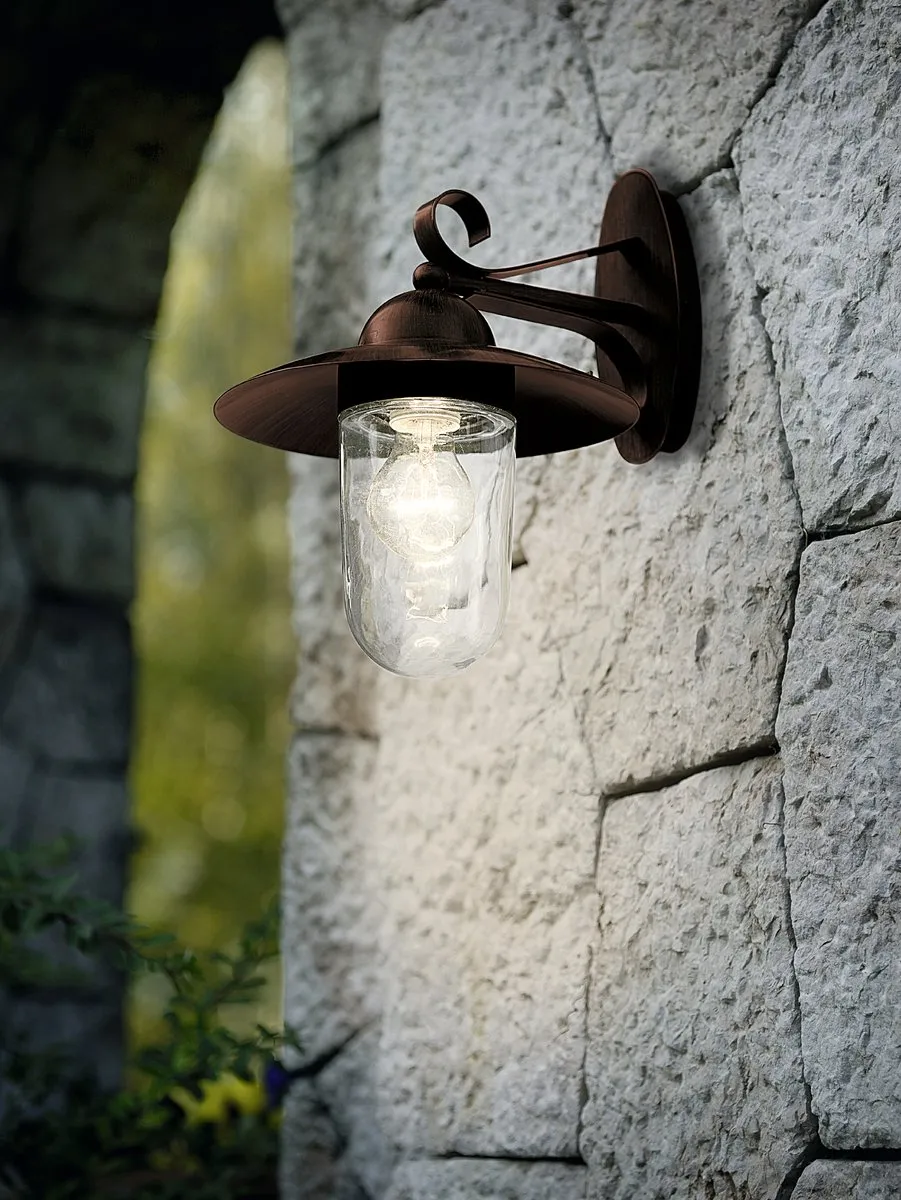 Eglo Milton Wandlamp Buiten E27 - 31cm Antiek Bruin - afbeelding 6 van 6