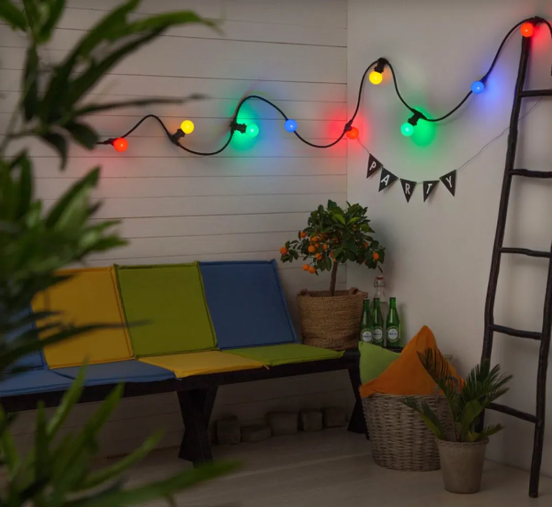 Star Trading Prikkabel Kogellamp E27 1W - Blauw - 5 Stuks