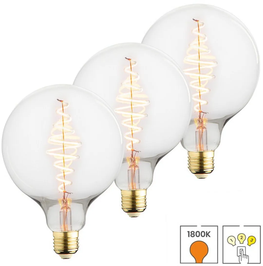 Lybardo E27 LED Lamp 3-pack - 18W - 1800K Warmwit - 3-staps Dimbaar
