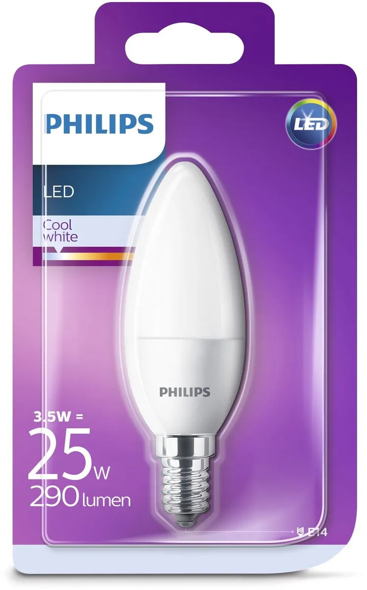 Philips Kaarslamp 3.5W Mat Koelwit 4000K