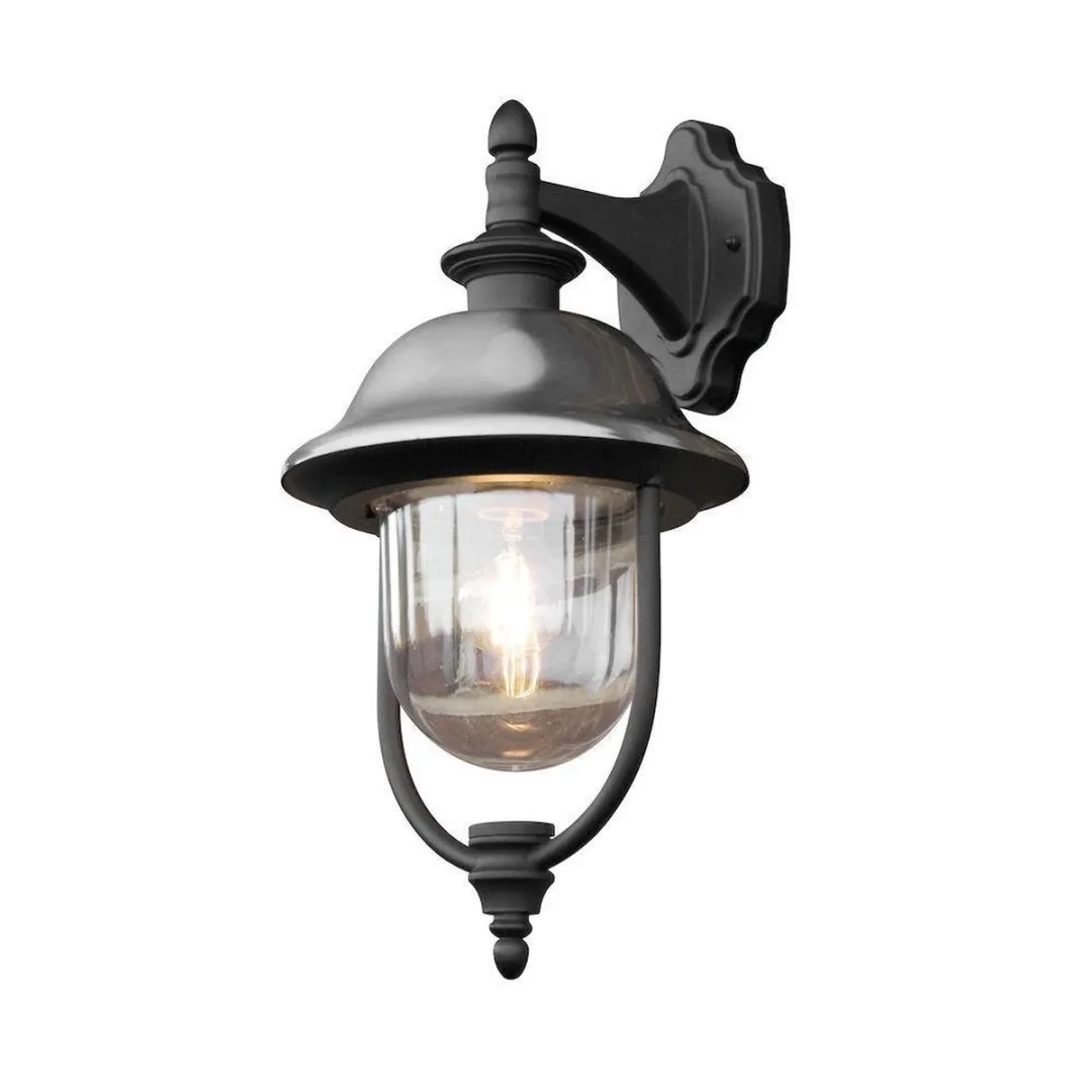 Konstsmide Parma Wandlamp 43cm - Matzwart/RVS - afbeelding 6 van 6