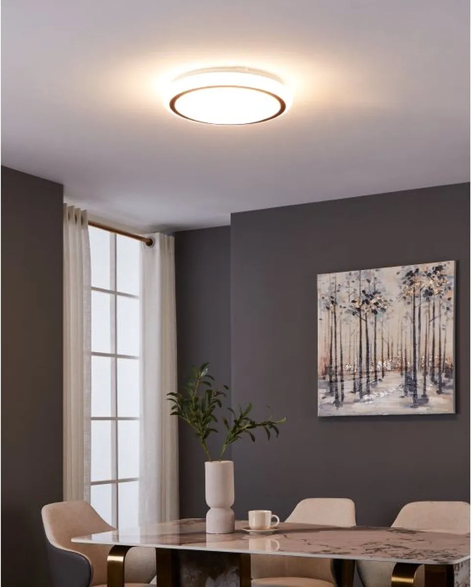 Eglo Capasso Plafondlamp LED - 34cm - Zwart/Wit