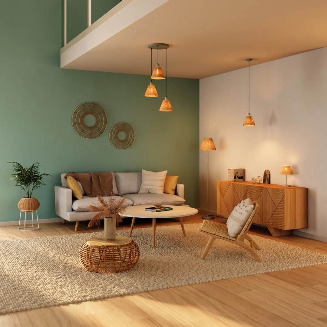 LEDVANCE Decor Raffia Vloerlamp - 1600mm - Bruin/Groen