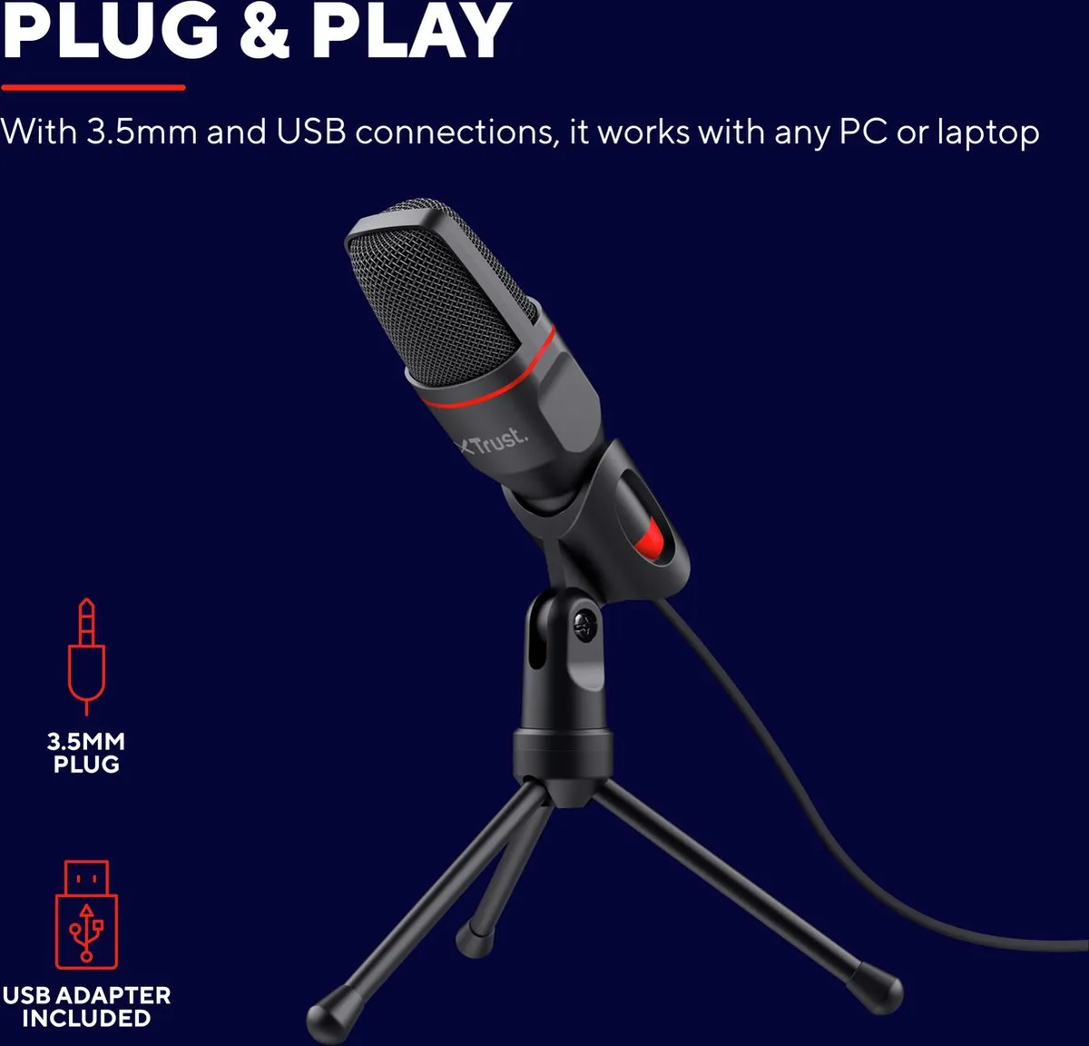 Trust GXT212 Mico USB Microfoon - Zwart - afbeelding 6 van 6