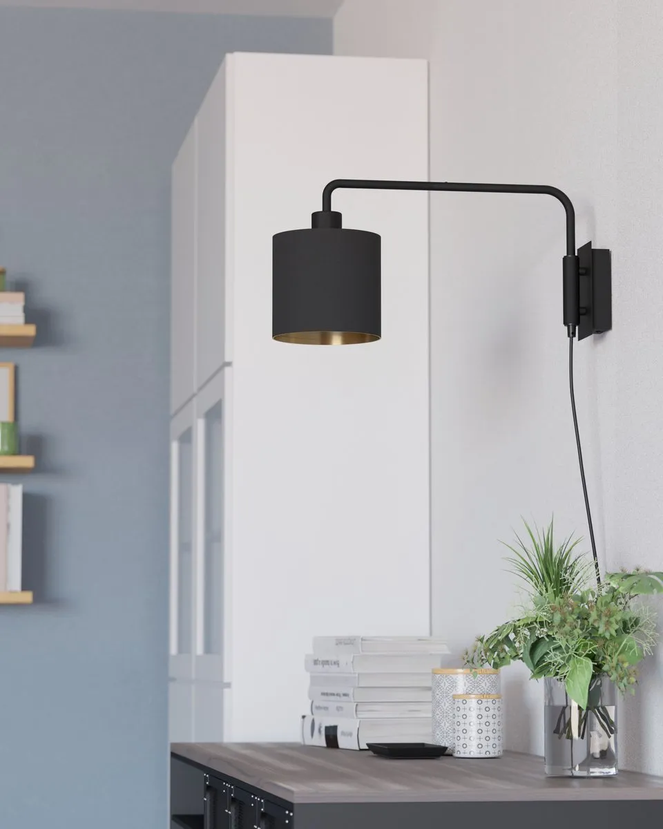 Eglo Staiti 1 Wandlamp E27 - Zwart