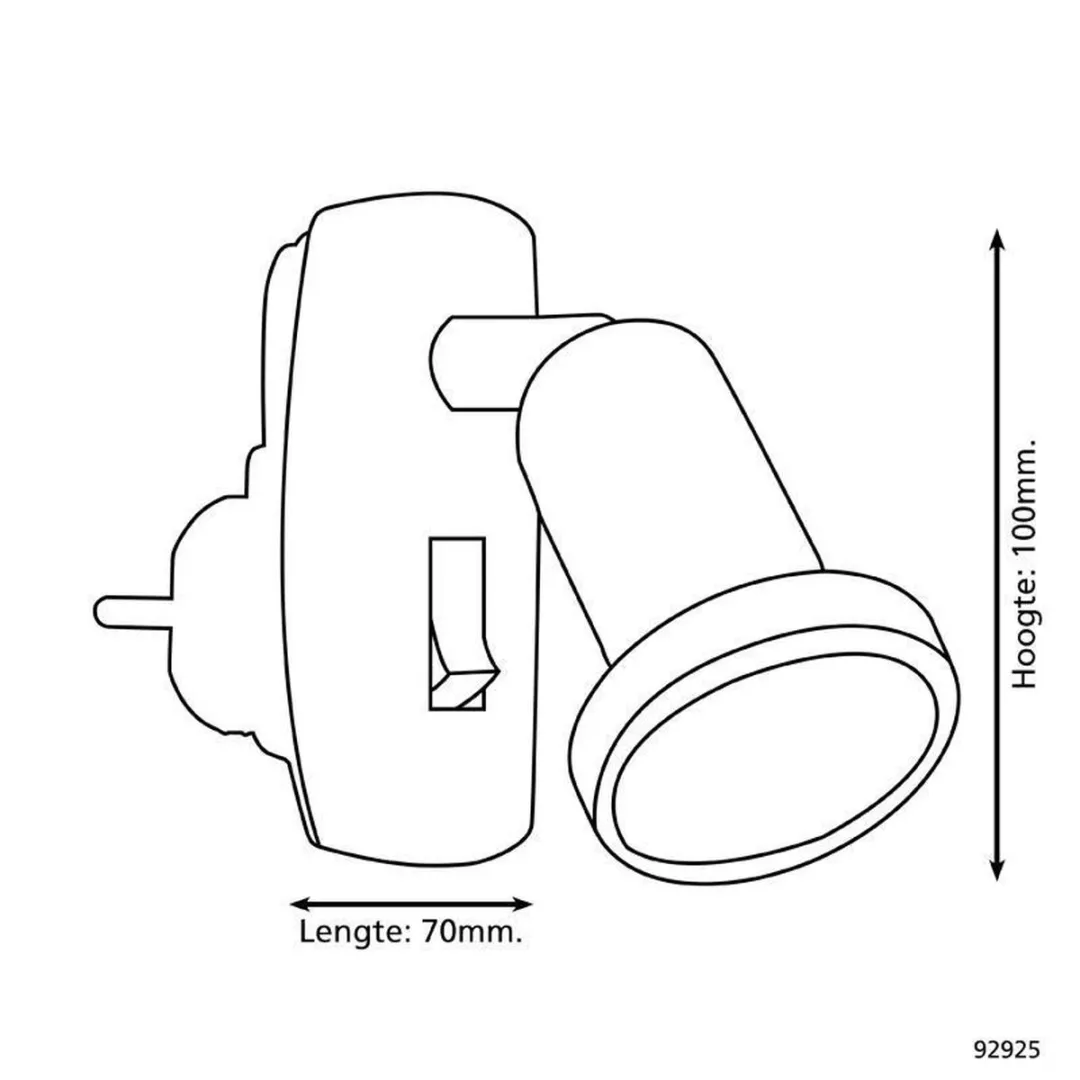 Eglo Mini 4 Stekkerlamp 3W - Wit/Chroom - afbeelding 6 van 6