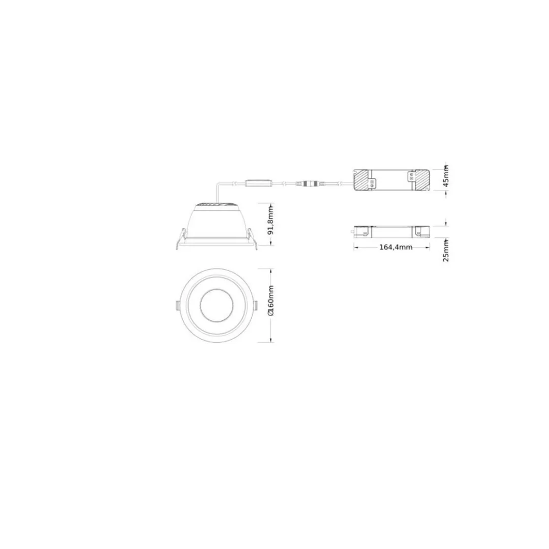 LEDVANCE LED Downlight Comfort Opaal Aluminium 18W