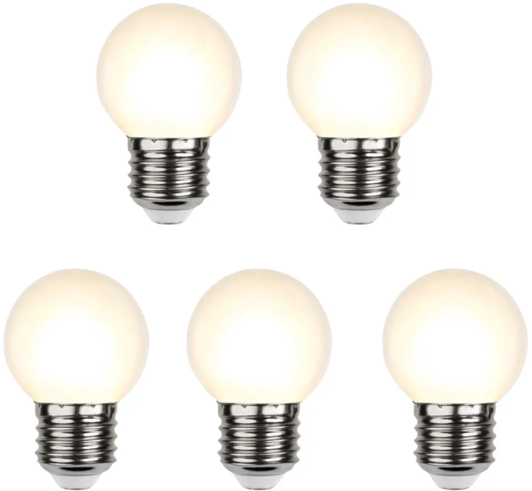 Star Trading Prikkabel Kogellamp E27 1W Extra Warm Wit - 5 Stuks
