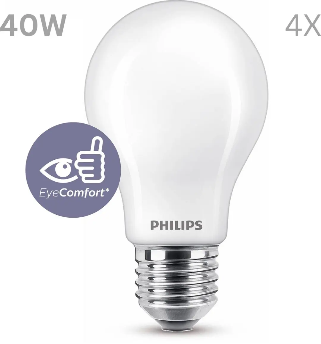 Philips LED E27 Ultra Efficient Mat 2.3W Warmwit - 4 Stuks - afbeelding 6 van 6