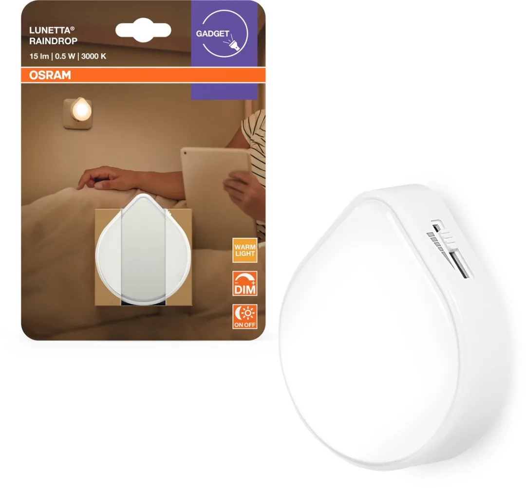 Osram Lunetta Raindrop Nachtlampje - 15lm Warmwit 3000K