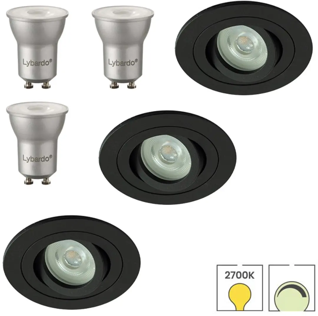 Lybardo Evia Inbouwspots 8-pack - Kantelbaar - Vierkant - 10cm - Multi