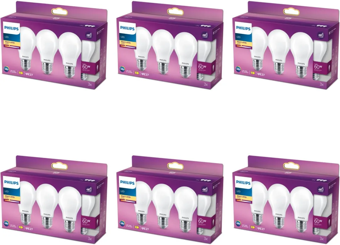 Philips LED E27 Standaardlamp 5.9W Warmwit