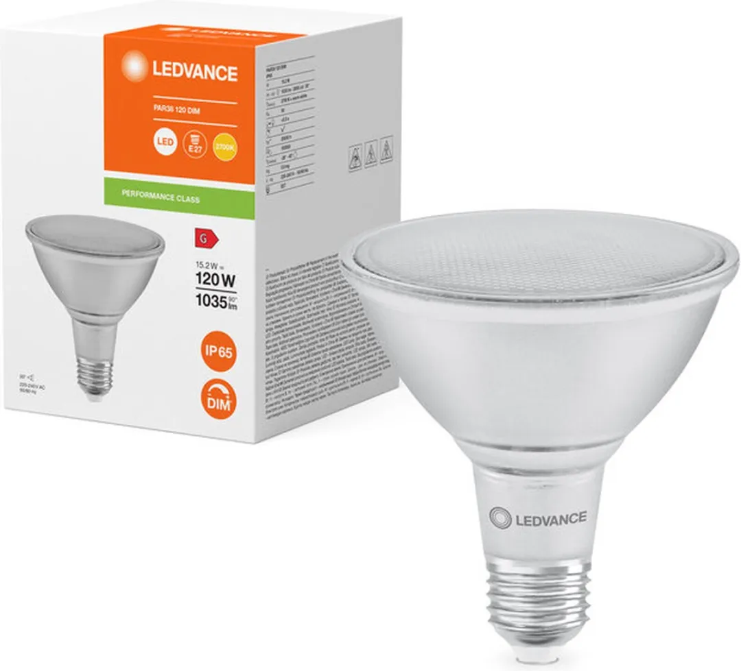 LEDVANCE PAR38 E27 LED Spot 15.2W 2700K - Dimbaar
