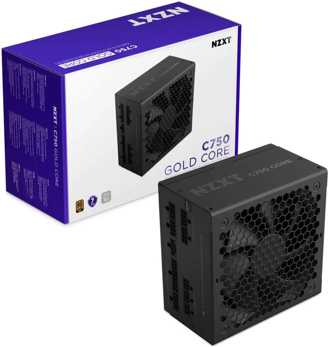 NZXT C750 PA-7G3BB-EU Voeding - 750W - ATX 3.1 - Zwart
