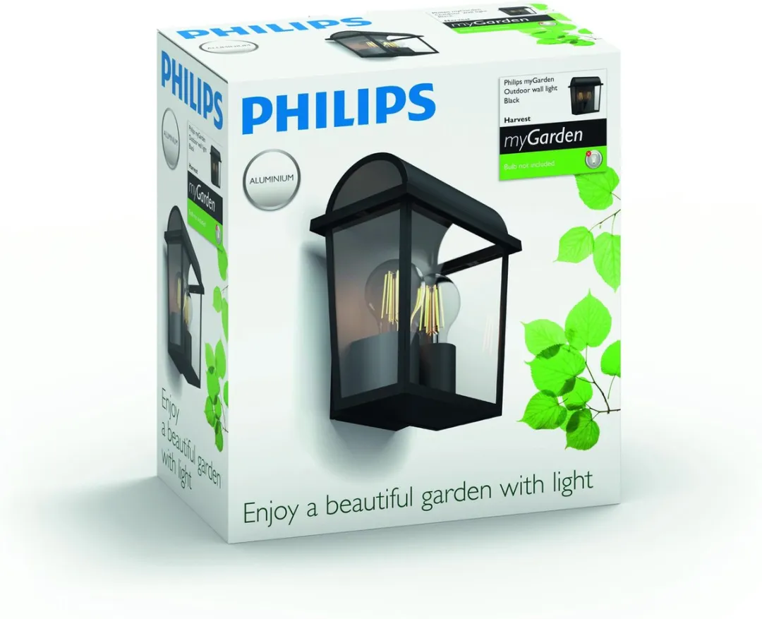 Philips Harvest Wandlamp - 2 Lichtpunten - Zwart