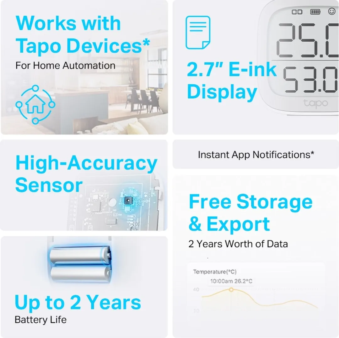 TP-Link Tapo T315 Slimme Thermometer Hygrometer - Wit