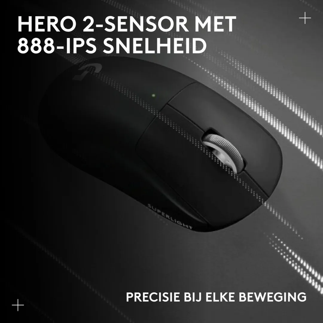 Logitech G PRO X Superlight 2c Gaming Muis - Zwart - afbeelding 6 van 6