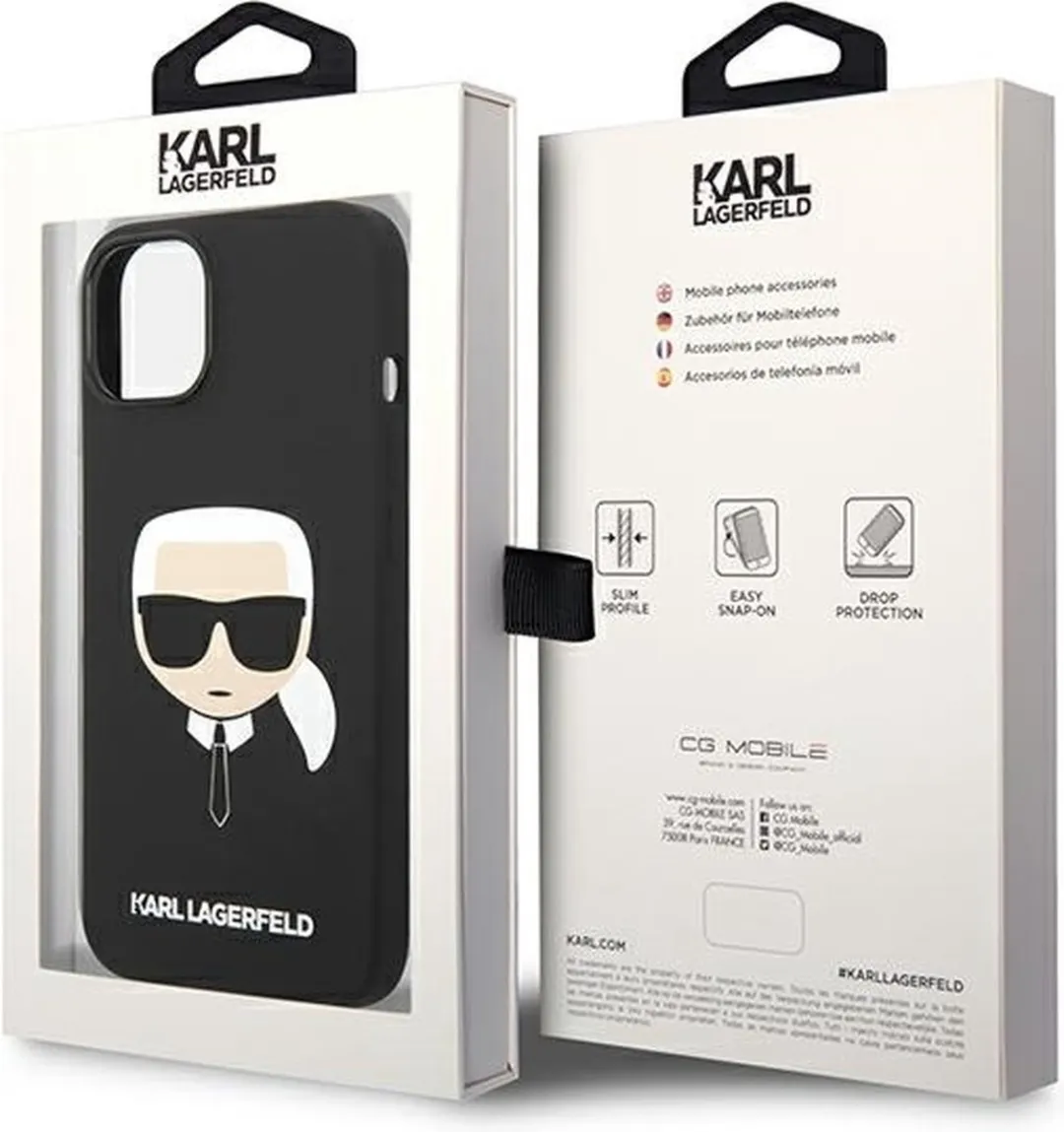 Karl Lagerfeld Karl's Head iPhone 14 Plus Hoes - Zwart