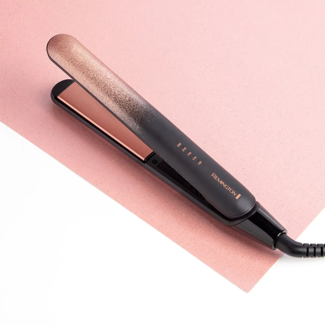 Remington Rose Shimmer Stijltang S5305 - Zwart+Roze