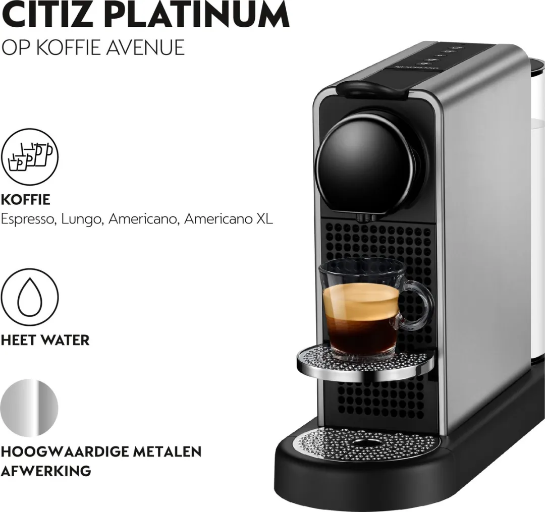 Krups Nespresso Citiz XN610T Koffiecupmachine - Titanium - afbeelding 6 van 6