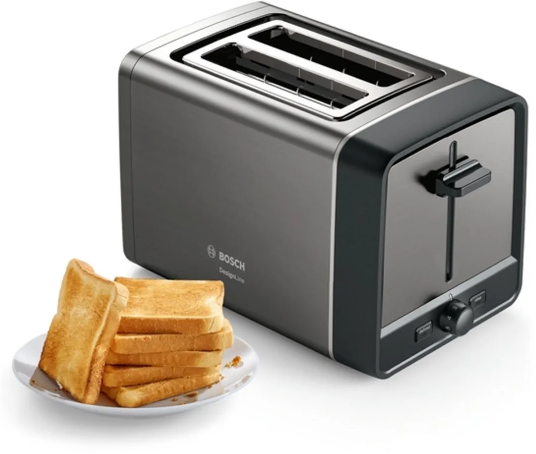 Bosch TAT5P425 DesignLine Broodrooster - 2 Sandwiches - Grijs/Zwart