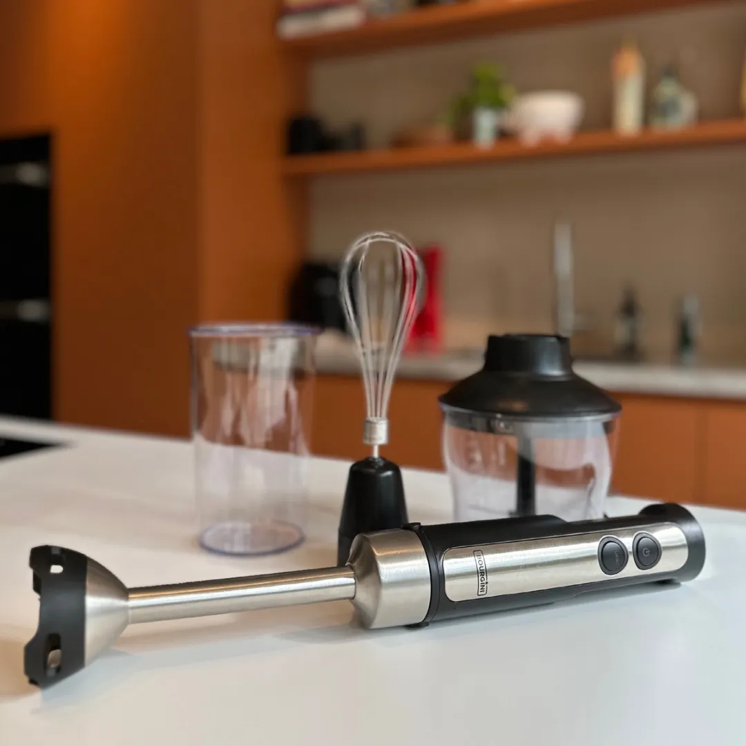 Bourgini Staafmixer Set 1500W RVS - 4-delig met 2 Meal Prep Bakjes