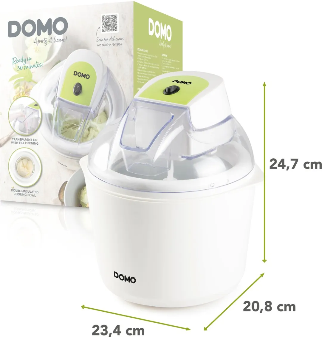 Domo DO9304I IJsmachine - 1,5 liter - Wit