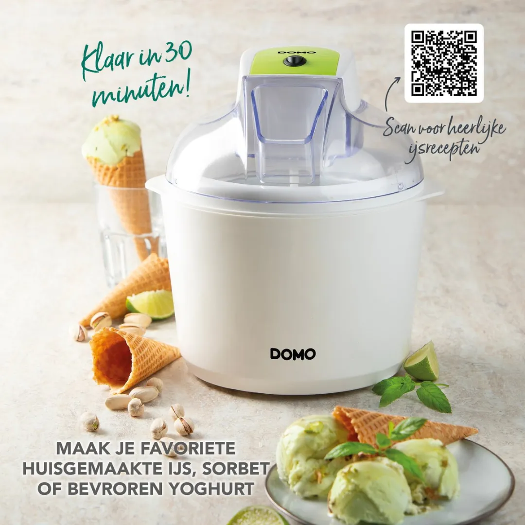 Domo DO9304I IJsmachine - 1,5 liter - Wit