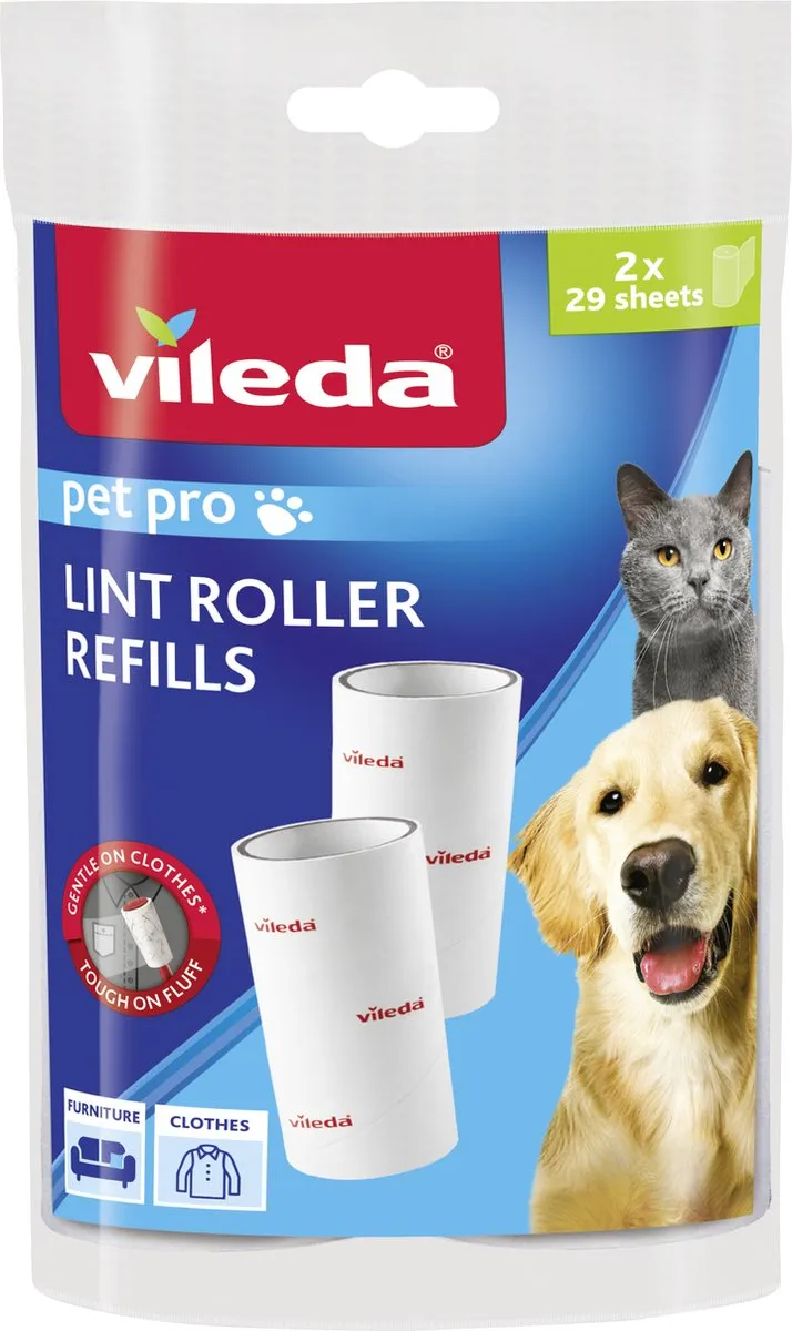 Vileda PetPro Vervanging Kleefborstel 2x29 Bladen - Rood