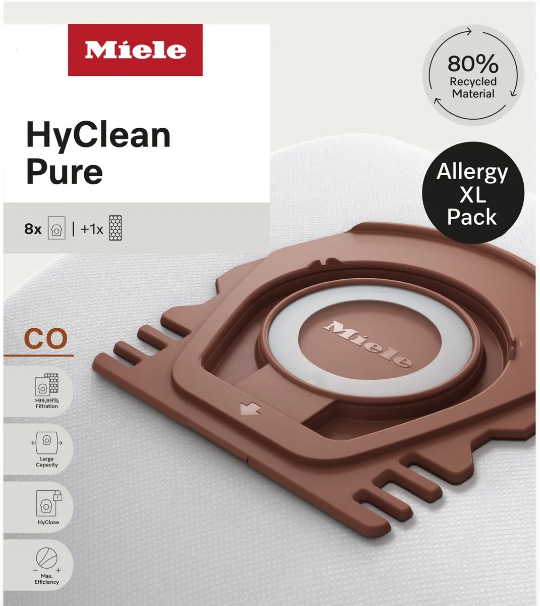 Miele Stofzuigerzakken HyClean Pure CO XL - 8 Stuks - HEPA Filter