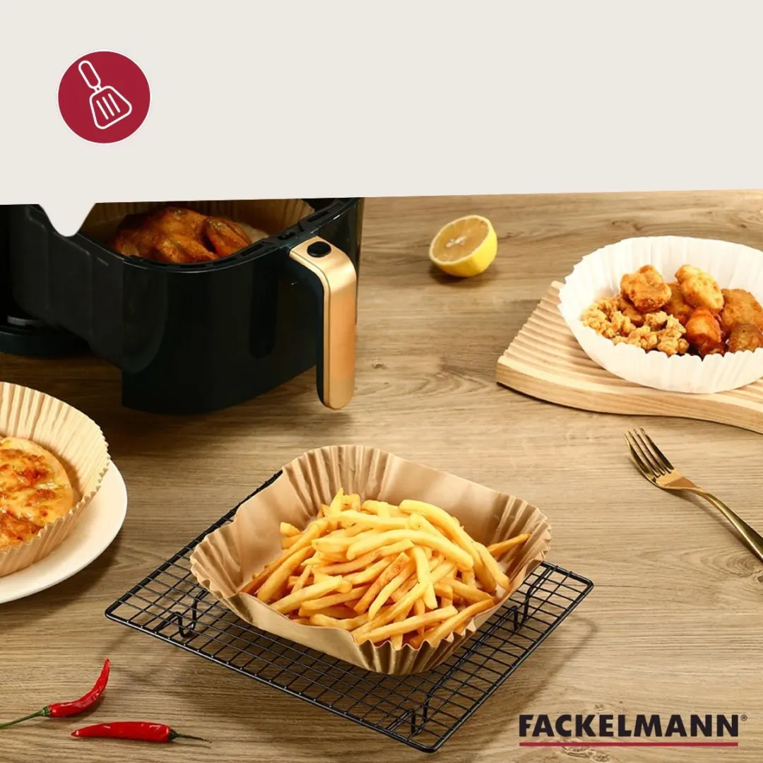 Fackelmann Papieren Bakvormpjes Airfryer 20cm - 50 Stuks