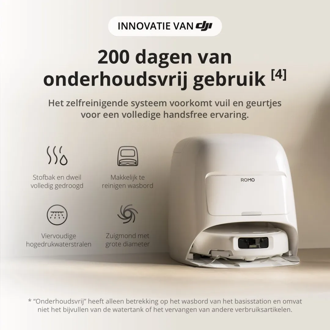 DJI Romo S Robotstofzuiger - 25.000 Pa Wit