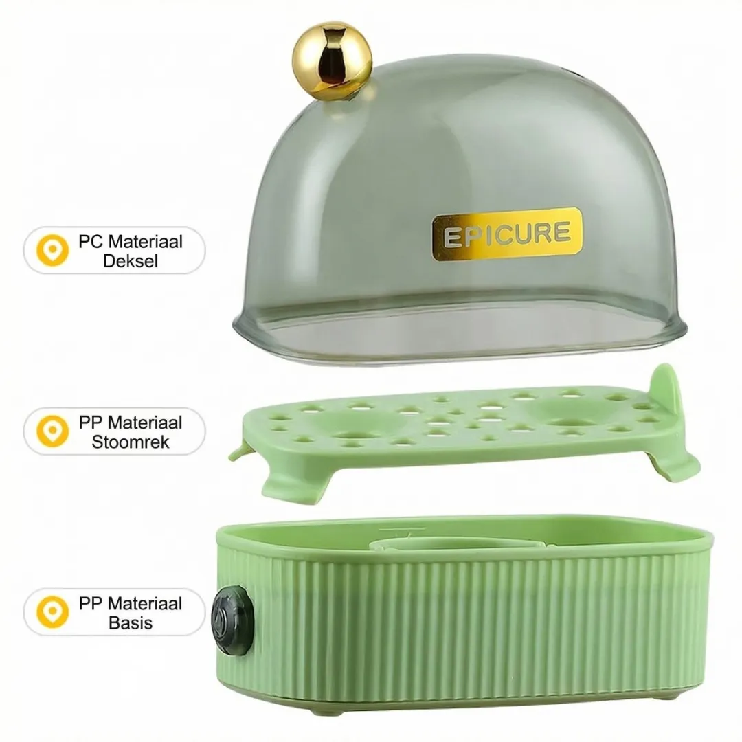 ECTEATOY Mini Elektrische Eierkoker 2 Eieren - Groen - afbeelding 3 van 6