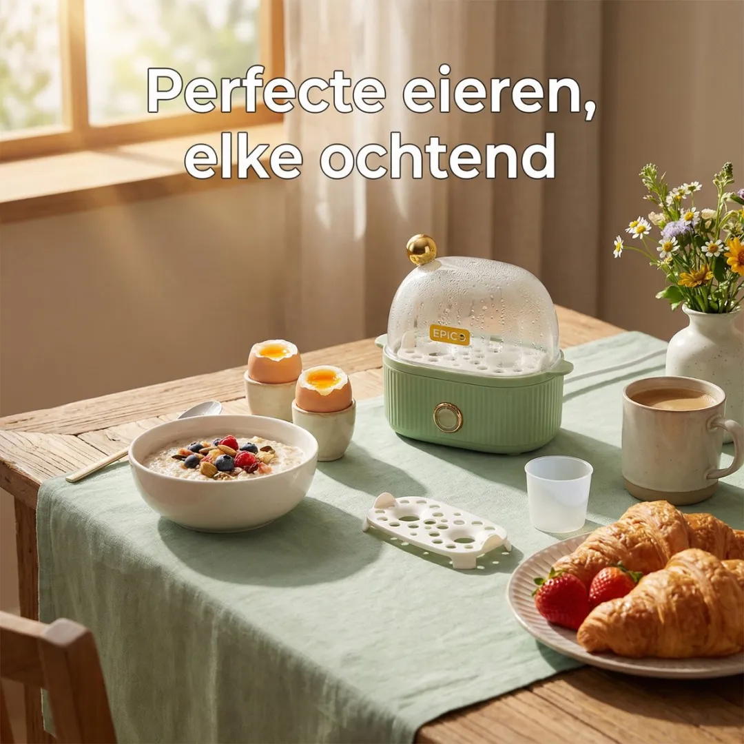 ECTEATOY Mini Elektrische Eierkoker 2 Eieren - Groen - afbeelding 6 van 6