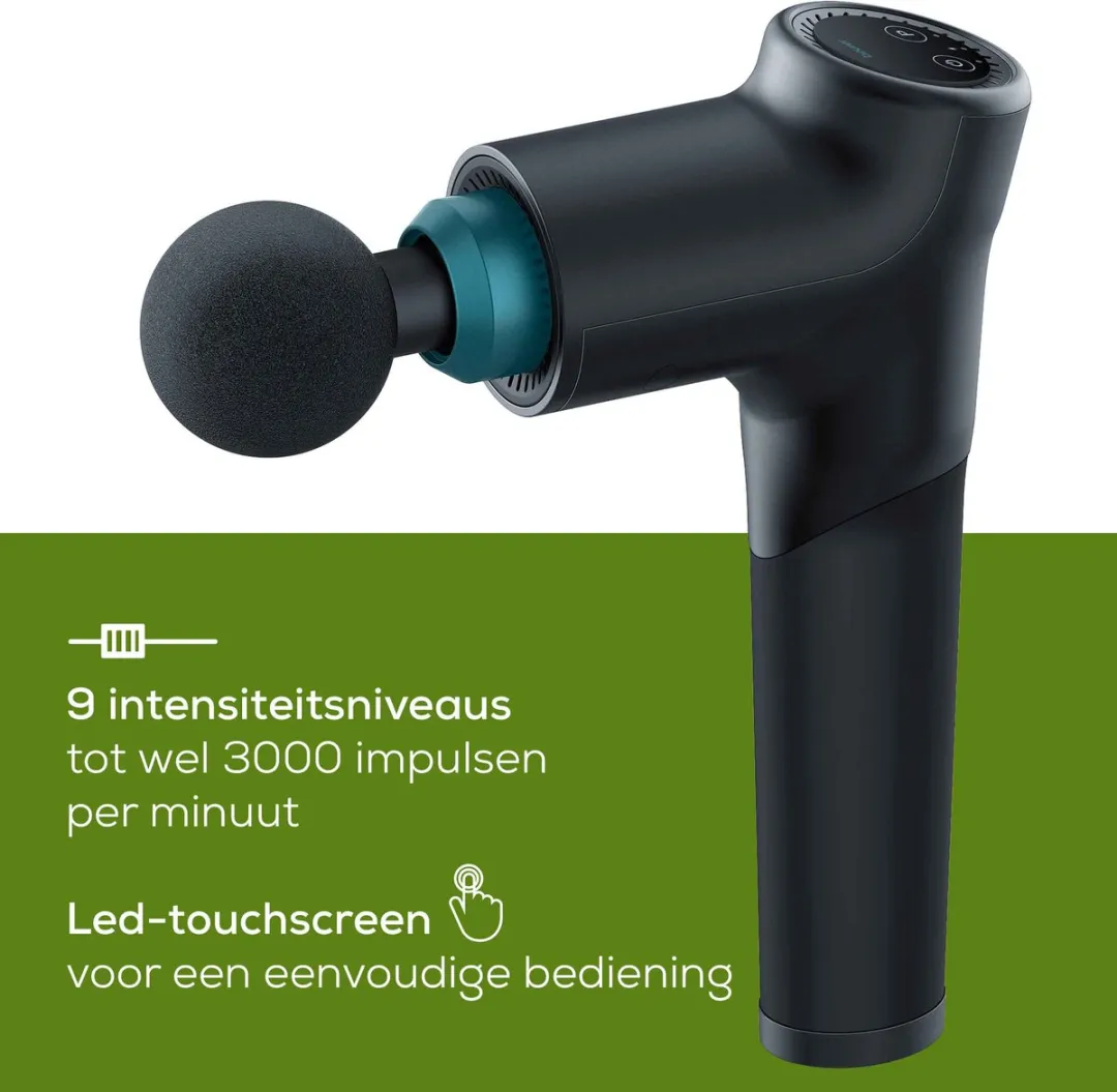 Beurer MG 185 Massagepistool - 5 Koppen - 9 Intensiteiten - Zwart/Aqua