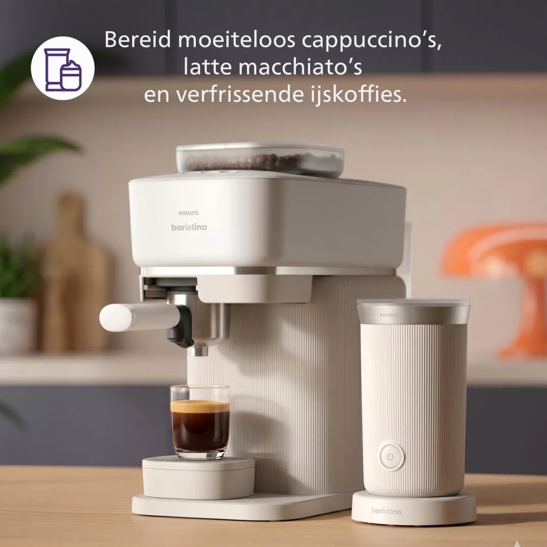 Philips Baristina Melkopschuimer Bundel BAR308/00 - Wit
