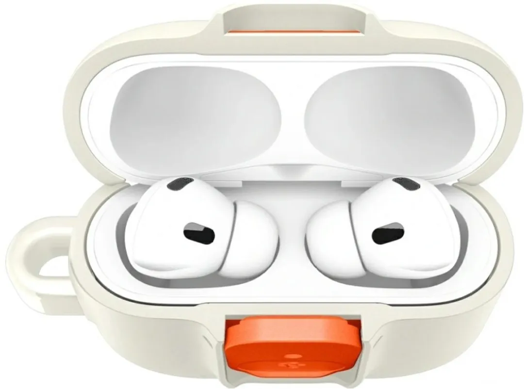 Spigen Nano Pop Serie ACS10134 Beschermhoes AirPods Pro 3 - Beige - Met Karabijnhaak