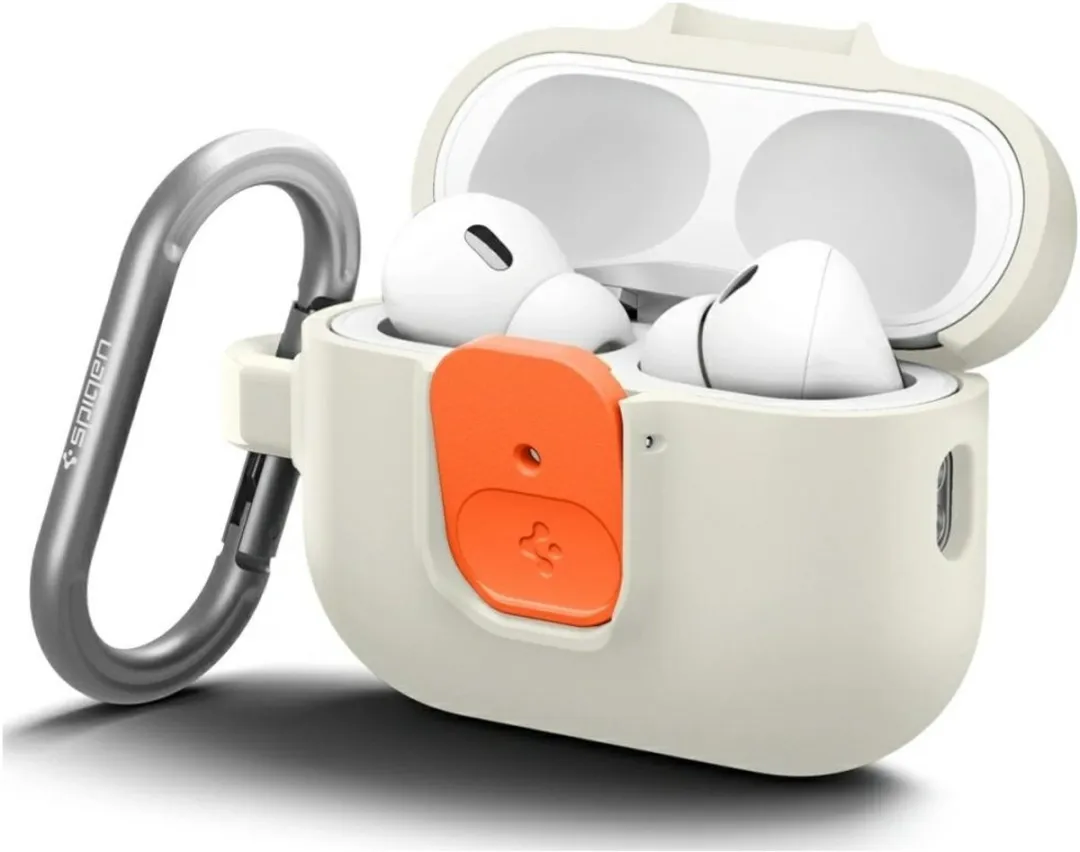 Spigen Nano Pop Serie ACS10134 Beschermhoes AirPods Pro 3 - Beige - Met Karabijnhaak